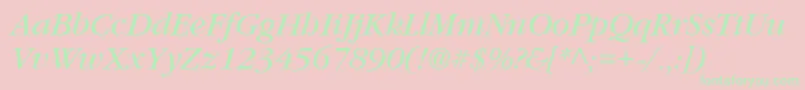 Vaniel3Italic Font – Green Fonts on Pink Background