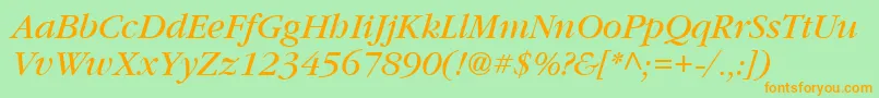 Vaniel3Italic Font – Orange Fonts on Green Background