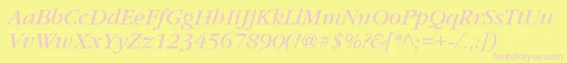 Vaniel3Italic Font – Pink Fonts on Yellow Background