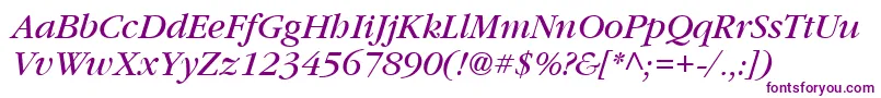 フォントVaniel3Italic – 紫色のフォント