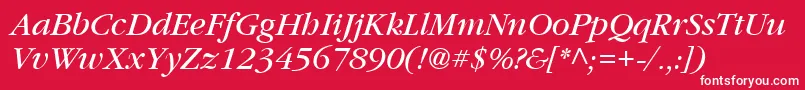 Vaniel3Italic Font – White Fonts on Red Background
