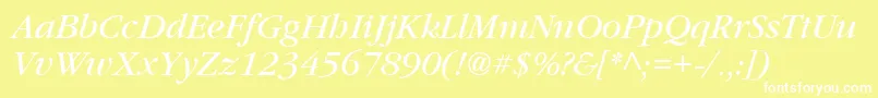 Vaniel3Italic Font – White Fonts on Yellow Background