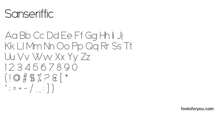 A fonte Sanseriffic – alfabeto, números, caracteres especiais