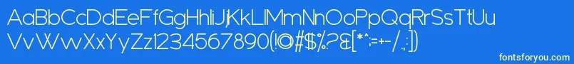 Sanseriffic Font – Yellow Fonts on Blue Background