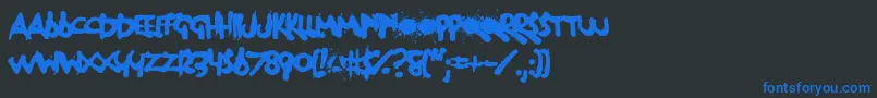 DogRough-Schriftart – Blaue Schriften auf schwarzem Hintergrund