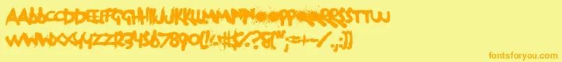 DogRough Font – Orange Fonts on Yellow Background