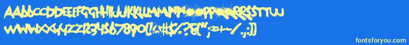 DogRough Font – Yellow Fonts on Blue Background