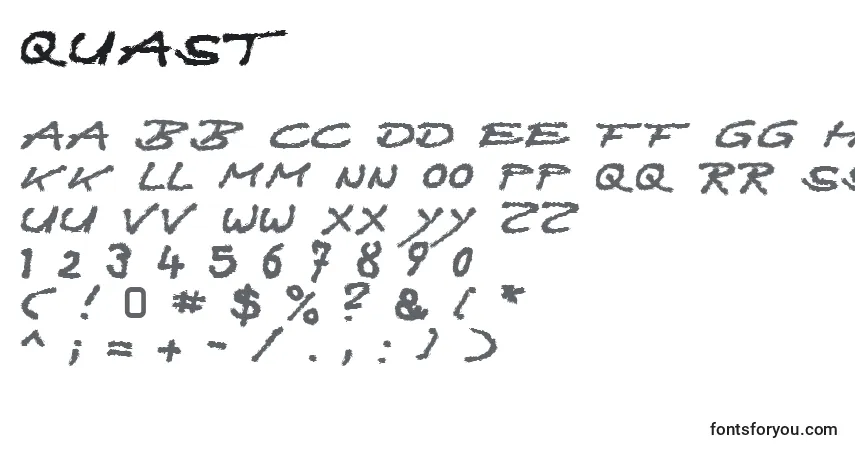 A fonte Quast – alfabeto, números, caracteres especiais