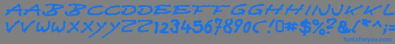 フォントQuast – 灰色の背景に青い文字