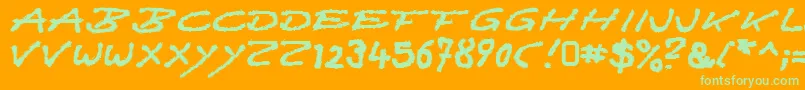 Quast Font – Green Fonts on Orange Background