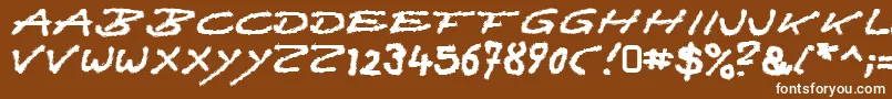 フォントQuast – 茶色の背景に白い文字