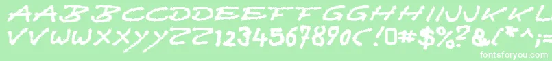 フォントQuast – 緑の背景に白い文字