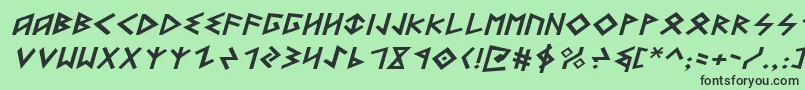 HeorotExpandedItalic Font – Black Fonts on Green Background