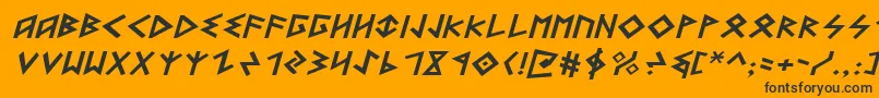 HeorotExpandedItalic-fontti – mustat fontit oranssilla taustalla