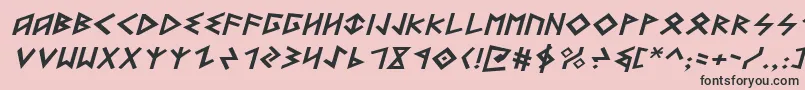 Шрифт HeorotExpandedItalic – чёрные шрифты на розовом фоне