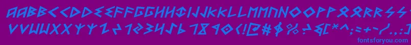 HeorotExpandedItalic Font – Blue Fonts on Purple Background