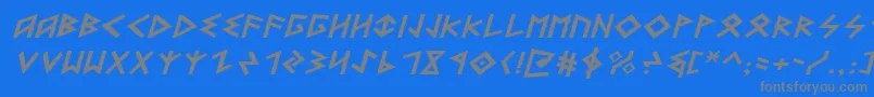 Czcionka HeorotExpandedItalic – szare czcionki na niebieskim tle