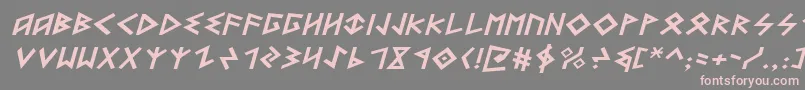 HeorotExpandedItalic-Schriftart – Rosa Schriften auf grauem Hintergrund