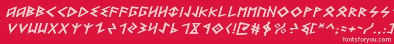 Шрифт HeorotExpandedItalic – розовые шрифты на красном фоне