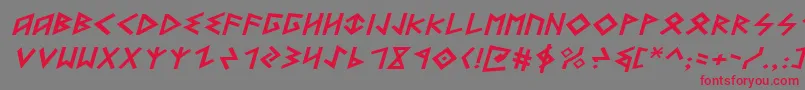 HeorotExpandedItalic Font – Red Fonts on Gray Background