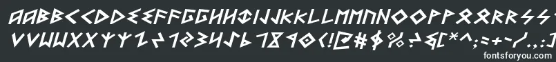 HeorotExpandedItalic Font – White Fonts on Black Background