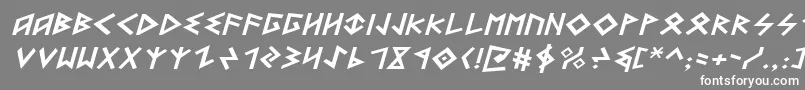 フォントHeorotExpandedItalic – 灰色の背景に白い文字