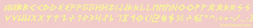 Czcionka HeorotExpandedItalic – żółte czcionki na różowym tle