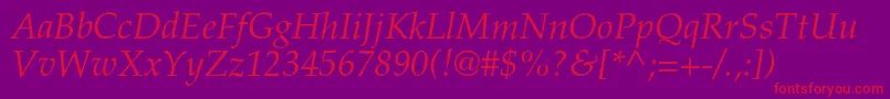 AgpalatialcItalic Font – Red Fonts on Purple Background