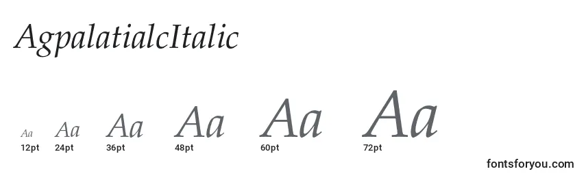 Größen der Schriftart AgpalatialcItalic