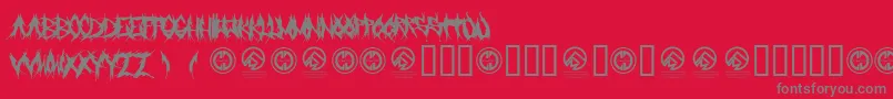 Grindmafia-Schriftart – Graue Schriften auf rotem Hintergrund