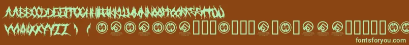 Grindmafia-fontti – vihreät fontit ruskealla taustalla