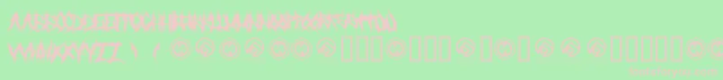 Grindmafia Font – Pink Fonts on Green Background