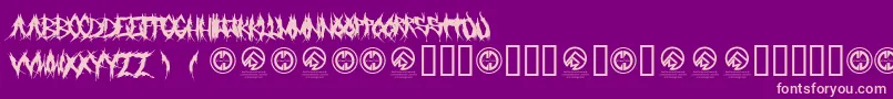 Grindmafia-Schriftart – Rosa Schriften auf violettem Hintergrund