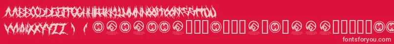 Grindmafia Font – Pink Fonts on Red Background