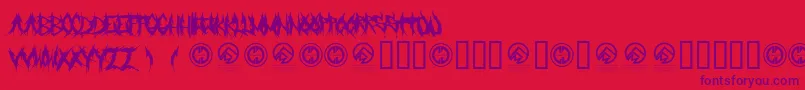 フォントGrindmafia – 赤い背景に紫のフォント