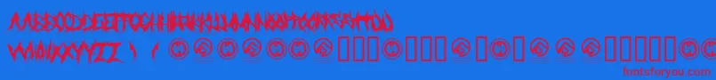 Grindmafia Font – Red Fonts on Blue Background