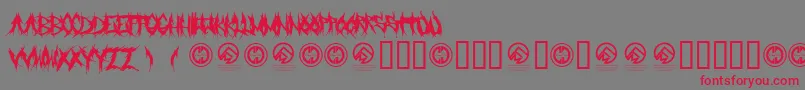 フォントGrindmafia – 赤い文字の灰色の背景
