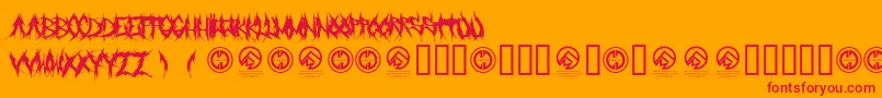 Grindmafia Font – Red Fonts on Orange Background