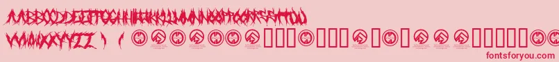 Czcionka Grindmafia – czerwone czcionki na różowym tle