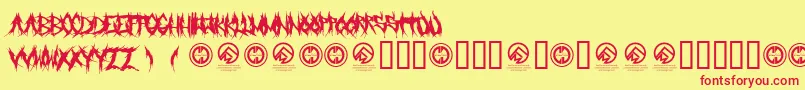Grindmafia Font – Red Fonts on Yellow Background