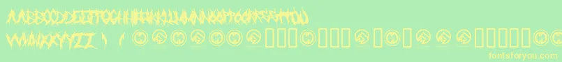 Grindmafia Font – Yellow Fonts on Green Background