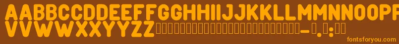 CreditverseFont-Schriftart – Orangefarbene Schriften auf braunem Hintergrund