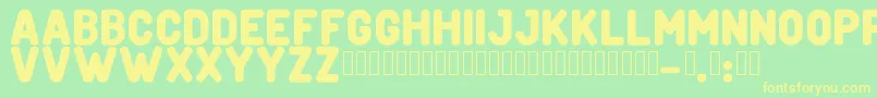 CreditverseFont Font – Yellow Fonts on Green Background