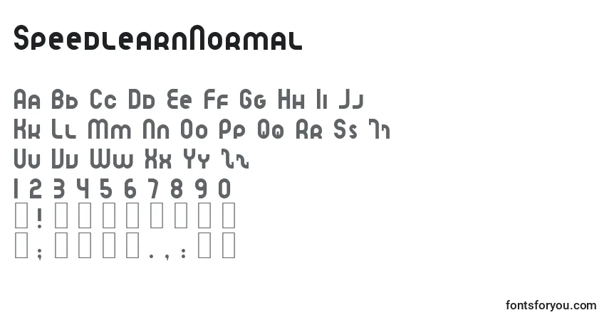 Шрифт SpeedlearnNormal – алфавит, цифры, специальные символы