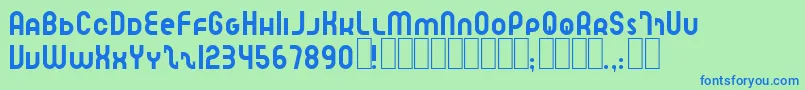 Fonte SpeedlearnNormal – fontes azuis em um fundo verde