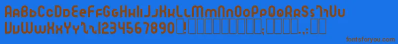 フォントSpeedlearnNormal – 茶色の文字が青い背景にあります。