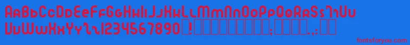 SpeedlearnNormal-Schriftart – Rote Schriften auf blauem Hintergrund