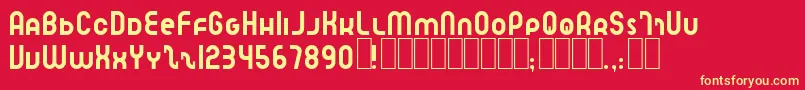 SpeedlearnNormal-fontti – keltaiset fontit punaisella taustalla
