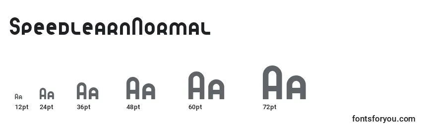SpeedlearnNormal Font Sizes