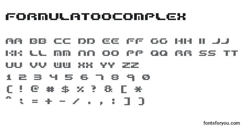 Schriftart FormulaTooComplex – Alphabet, Zahlen, spezielle Symbole